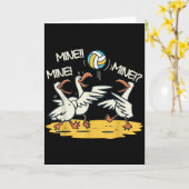 Funny Bird Playing Volleyball Mine Game Day Beach Karte (Gelbe Blume)