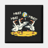 Funny Bird Playing Volleyball Mine Game Day Beach  Magnet (Vorne)
