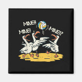Funny Bird Playing Volleyball Mine Game Day Beach Magnet (Vorne)