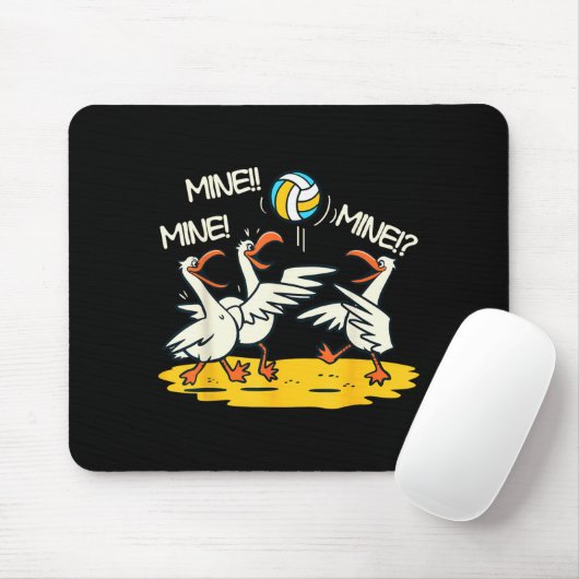 Funny Bird Playing Volleyball Mine Game Day Beach  Mousepad (Mit Mouse)