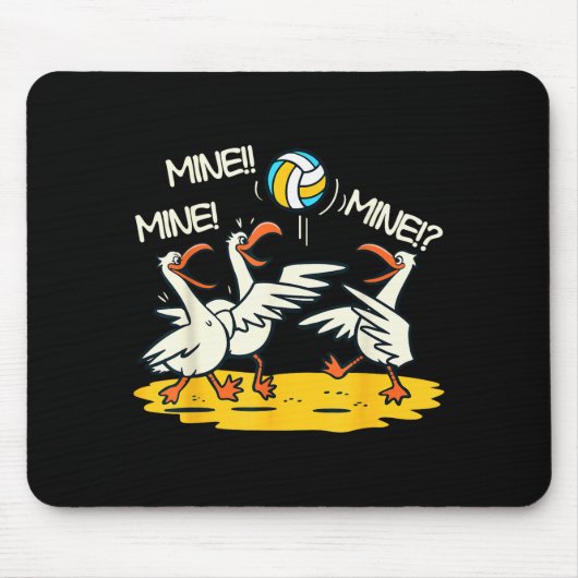 Funny Bird Playing Volleyball Mine Game Day Beach  Mousepad (Vorne)