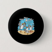 Funny Bird Playing Volleyball Mine Game Day Vibes Button (Vorderseite)