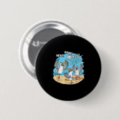 Funny Bird Playing Volleyball Mine Game Day Vibes Button (Vorne & Hinten)