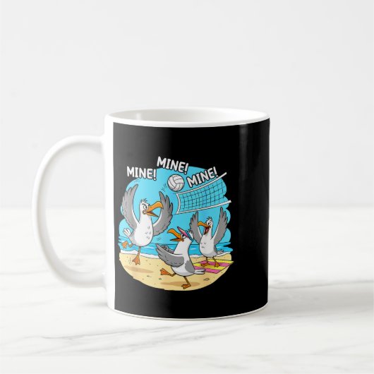 Funny Bird Playing Volleyball Mine Game Day Vibes Kaffeetasse (Links)