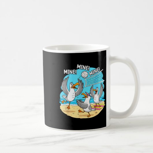 Funny Bird Playing Volleyball Mine Game Day Vibes  Kaffeetasse (Rechts)