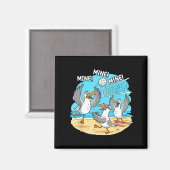 Funny Bird Playing Volleyball Mine Game Day Vibes Magnet (Vorderseite/Rückseite)