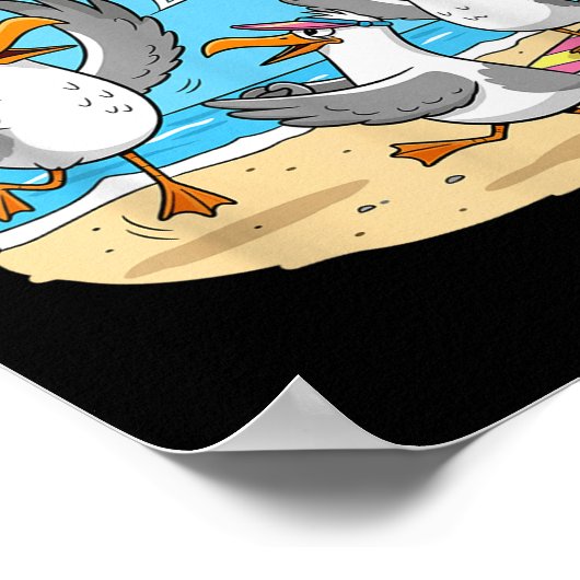 Funny Bird Playing Volleyball Mine Game Day Vibes Poster (Ecke)