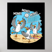 Funny Bird Playing Volleyball Mine Game Day Vibes Poster (Vorne)