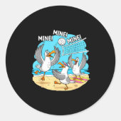 Funny Bird Playing Volleyball Mine Game Day Vibes Runder Aufkleber (Vorderseite)