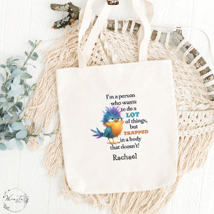 Funny Bird Sarcastic Zitat Lazy Procrastinator Tragetasche