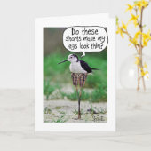 FUNNY BIRD SHORD Card oder Geschenk Karte (Gelbe Blume)