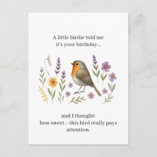 Funny Birdie Birthday Quote | Sarcastic Gossip Feiertagspostkarte