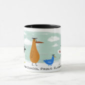 Funny Birds Abschluss Procession mit Custom Text Tasse (Zentrum)