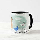 Funny Birds Abschluss Procession mit Custom Text Tasse (VorderseiteRechts)