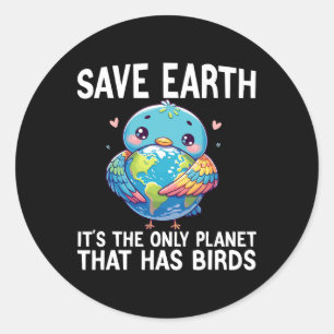 Funny Birds Earth Day Environmentalist Women Runder Aufkleber