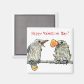 Funny Birds Happy Valentines Day Magnet (Vorderseite/Rückseite)