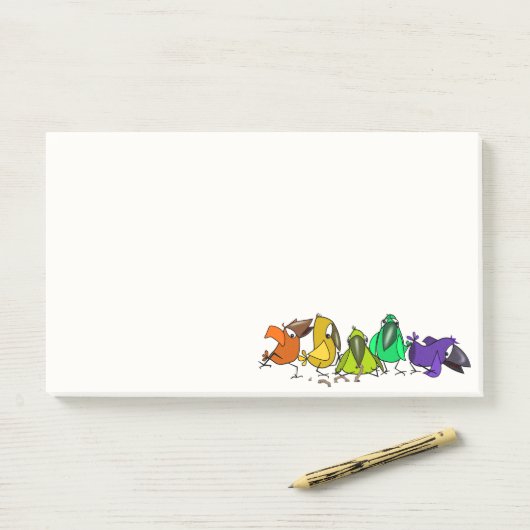Funny Birds Post-it® Notes Post-it Klebezettel (Auf Schreibtisch)