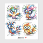 Funny Birds Sticker Sheet (Blatt)