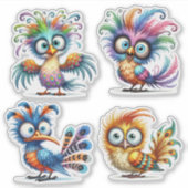 Funny Birds Sticker Sheet (Vorderseite)