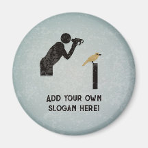 Funny Birdwatcher - Ihr Text - gemalt Metallausseh