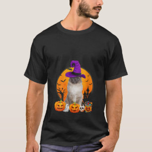 Funny Birman Cat Halloween Hexenkürbis / Neck T-Shirt