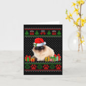 Funny Birman Cat Weihnachtsmannmütze Ugly Christma Karte (Gelbe Blume)