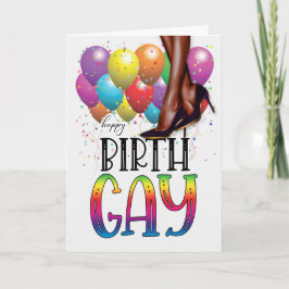 Funny Birth GAY African American Rainbow Birthday Karte