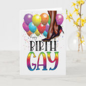 Funny Birth GAY African American Rainbow Birthday Karte (Gelbe Blume)