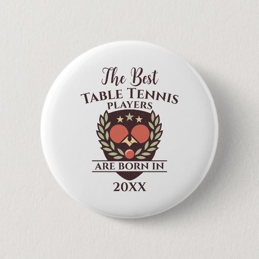 Funny Birth Year Birthday Name Table Tennis Button (Vorderseite)