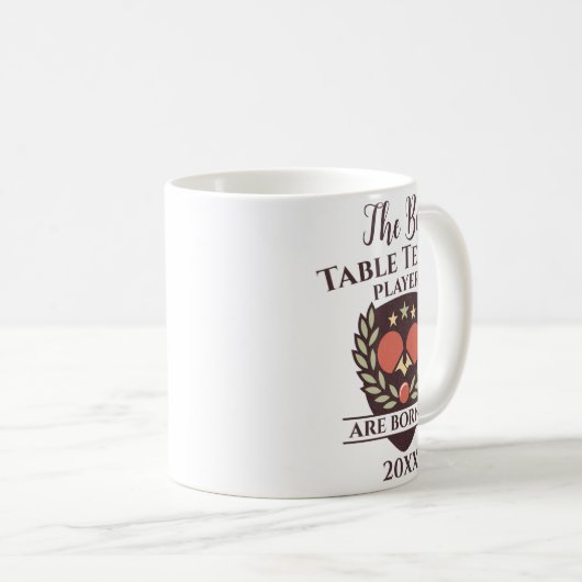 Funny Birth Year Birthday Name Table Tennis Kaffeetasse (VorderseiteRechts)