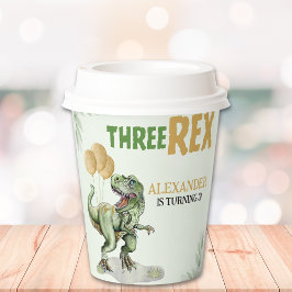 Funny Birthday 3d Boy with Dinosaur Theme Pappbecher