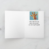 Funny Birthday Advice Giraffe Sticken der Zunge he Karte (Innenseite)