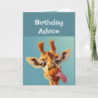 Funny Birthday Advice Giraffe Sticken der Zunge he