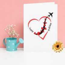 Funny Birthday Airplane Herzluftfahrt Minimalistis