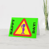 Funny Birthday Alien Happy Over the Hill Karte (Vorderseite)