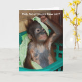 Funny Birthday Baby Orangutan Karte (Gelbe Blume)