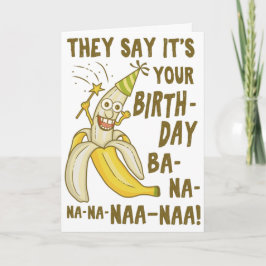 Funny Birthday Banana Cartoon Spaß Einzigartig Karte