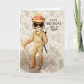 Funny Birthday Big Game Hipster Tiger Safari Karte (Vorderseite)