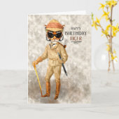 Funny Birthday Big Game Hipster Tiger Safari Karte (Gelbe Blume)