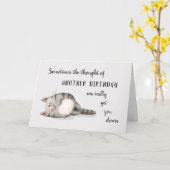 Funny Birthday Blues Cat Happy Birthday Karte (Gelbe Blume)