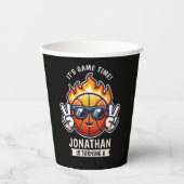 Funny Birthday Boy with Basketball Theme Pappbecher (Vorderseite)