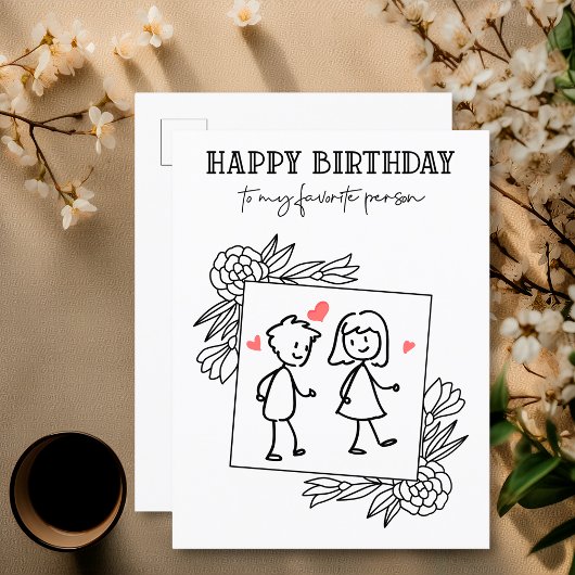 Funny Birthday Boyfriend zu meiner Lieblingsperson Postkarte