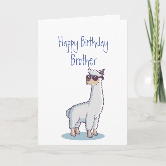 Funny Birthday Brother Age Llama Animal Karte (Vorderseite)