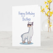 Funny Birthday Brother Age Llama Animal Karte (Gelbe Blume)