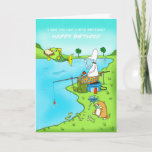 Funny Birthday Brother Fisherman Card mit Fisch Karte<br><div class="desc">Dies ist eine lustige Angelkarte, die ich sicher für alle Fischer ideal ist, die zum Geburtstag einen Fisch fangen wollen, aber der Fisch hat gerade sein Sandwich genommen, von dem er nur einen Biss genommen hat, und die fette Katze frisst die Fische, die herausspringen, um den Köder zu bekommen, der...</div>