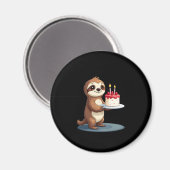 Funny Birthday Cake mit Sloth Kostüm für Jungs und Magnet (Vorderseite/Rückseite)