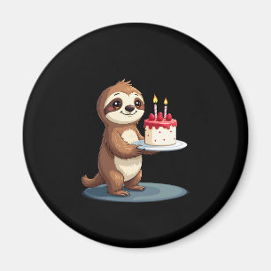 Funny Birthday Cake mit Sloth Kostüm für Jungs und Magnet