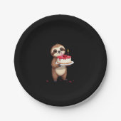 Funny Birthday Cake mit Sloth Kostüm für Jungs und Pappteller (Vorderseite)
