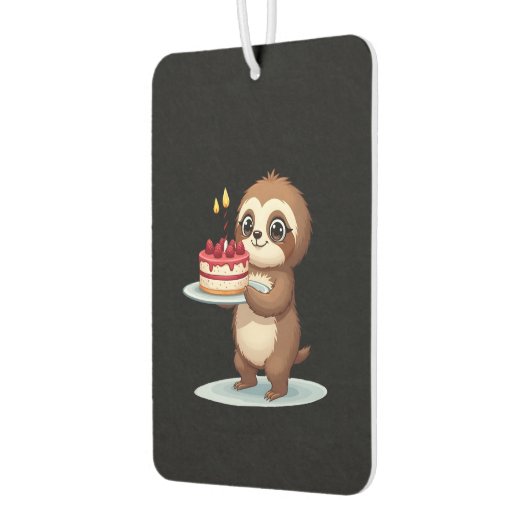 Funny Birthday Cake with Sloth Costume for Boys an Autolufterfrischer (Links)