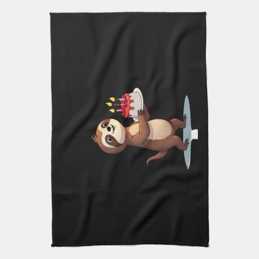 Funny Birthday Cake with Sloth Costume for Boys an Geschirrtuch (Vertikal)